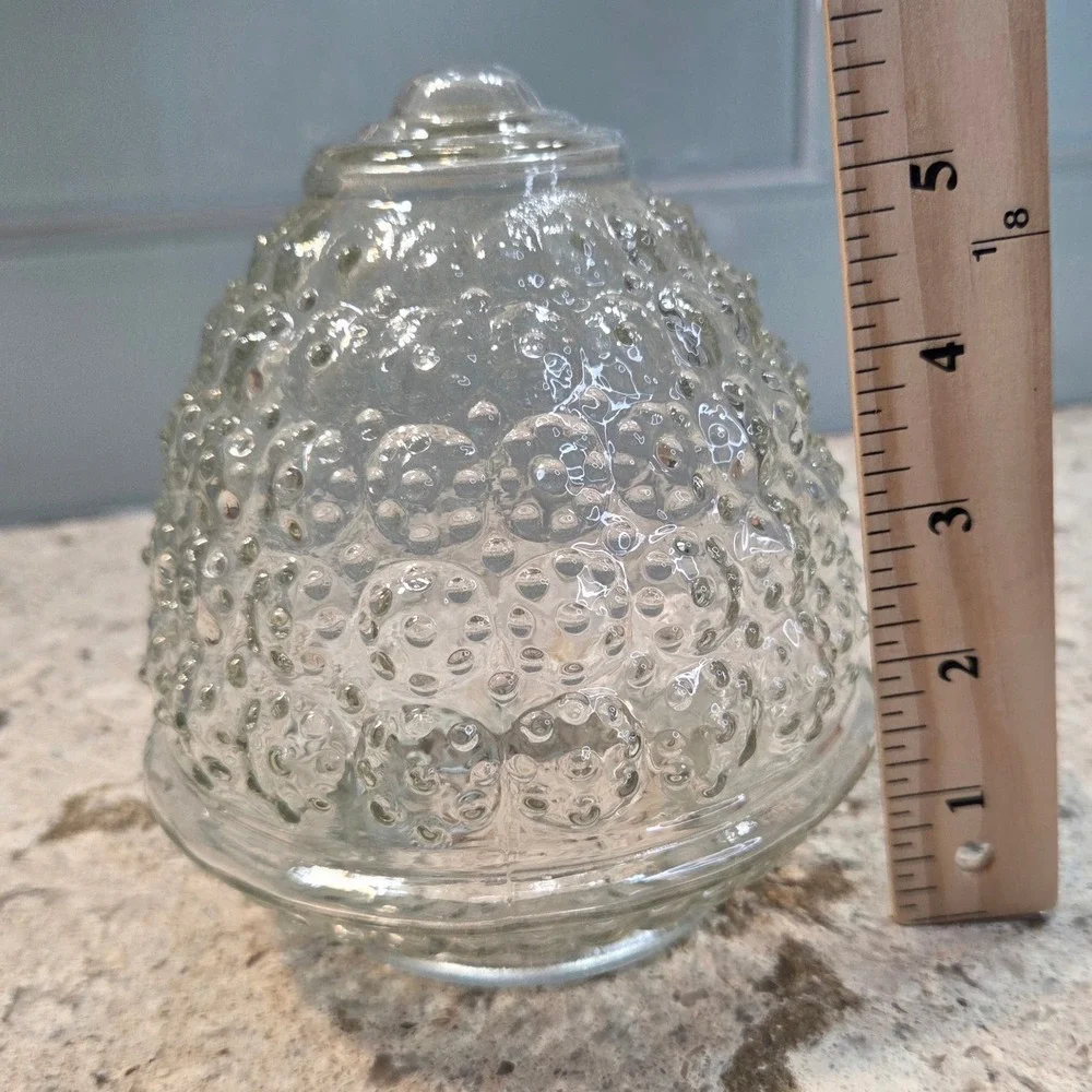 Vintage Clear Hobnail Bubble Glass Acorn Light Shade Replacement Globe 3.25 In